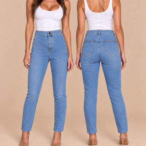 Topshop Denim - Topshop High Waisted Skinny Jeans XS Light Wash Blue Denim